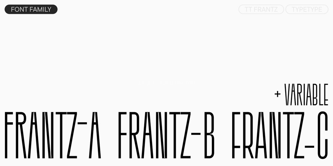 TT Frantz v1.01 装饰艺术风纤细可变展示字体家族